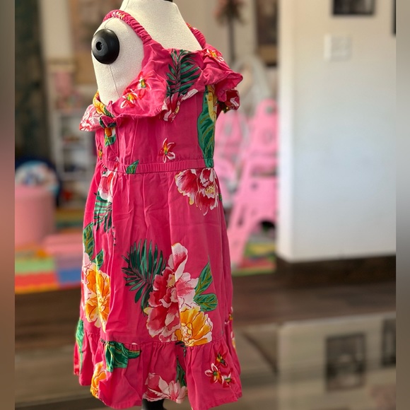 Floral print hot pink strappy dress flowy size 12-18m - Picture 3 of 6
